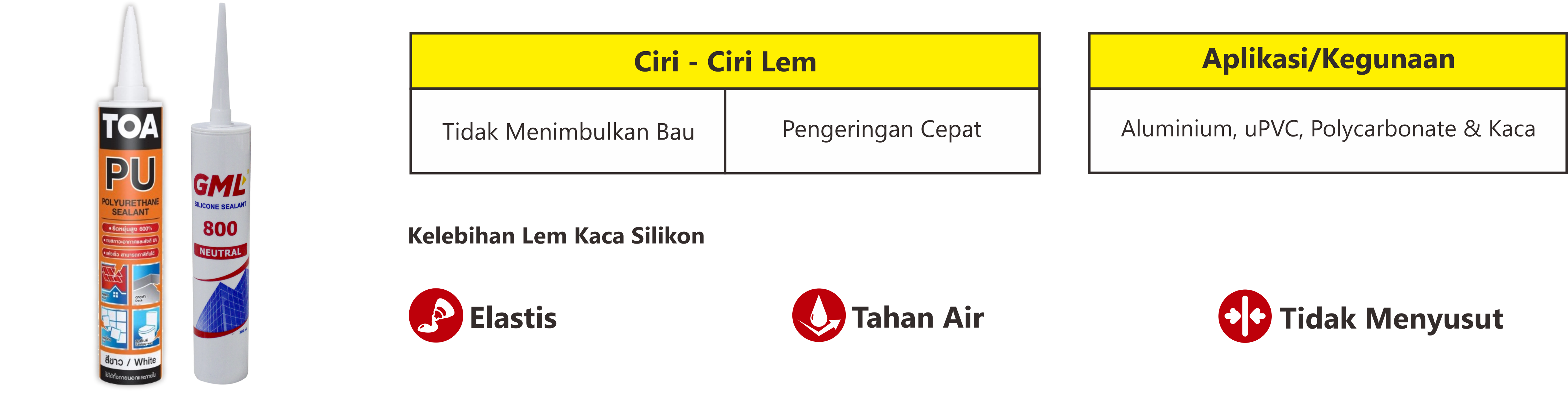 Lem kaca silikon